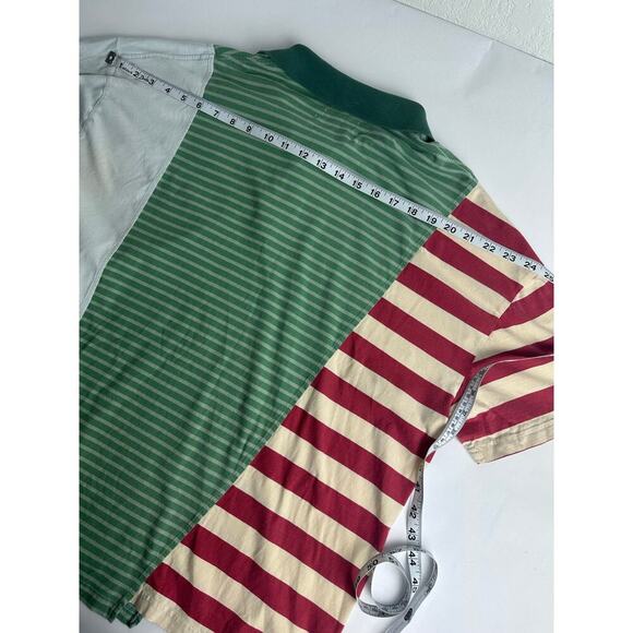 Urban Outfitters SMALL Patchwork Polo Men's Shirt Asymmetrical Y2K RARE - Picture 11 of 11